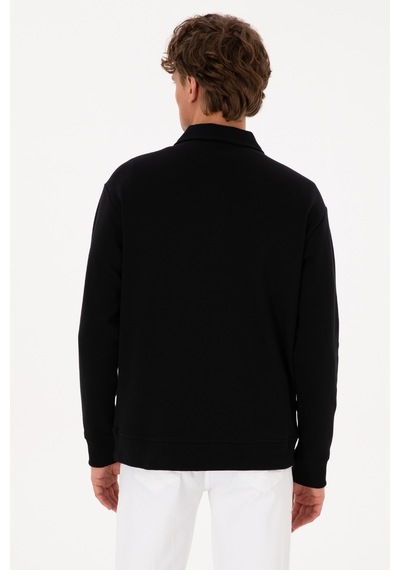 U.S. Polo Assn. Erkek Regular Fit Yarım Fermuarlı Şardonlu Siyah Basic Sweatshirt 50313783-VR046 U.S. Polo Assn. Erkek Regular Fit Yarım Fermuarlı Şardonlu Siyah Basic Sweatshirt 50313783-VR046