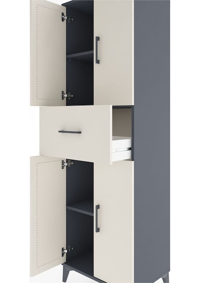 Hyperion Dolap 3 Raflı Tek Çekmeceli 4 Kapaklı 60x44x195 Antr... Antrasit Hyperion Dolap 3 Raflı Tek Çekmeceli 4 Kapaklı 60x44x195 Antr... Antrasit