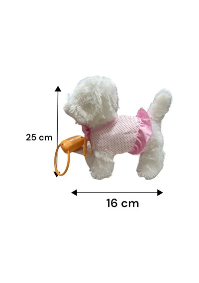 Vardem Oyuncak Tasma Kumandalı Yürüyen Havlayan Ve Kuyruk Sallayan Peluş Köpek Pembe