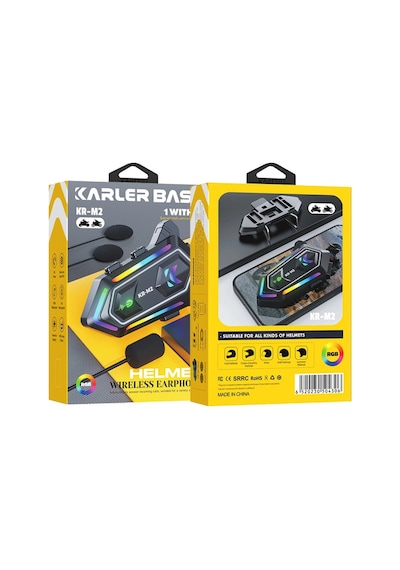 Krm2 Rgb Motosiklet Sürücüleri İçin Ipx6 Su Geçirmez Özellikli Kablosuz Bluetooth Kulaklık -