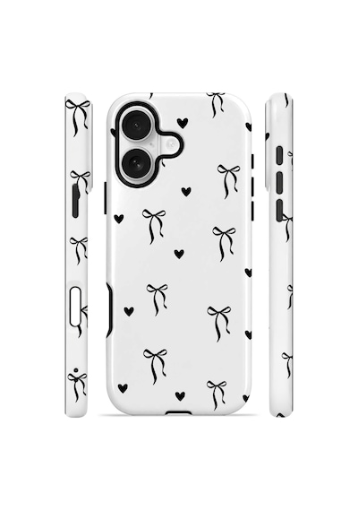 Velvoria Valestra Tiny Bows Hearts Apple Apple iPhone Uyumlu 16 Plus Darbe Korumalı Kılıf Valestra Select - Tiny Bows Hearts