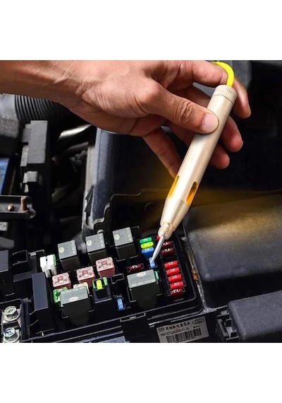 Metal Gövde Spiral Kablolu Araç Arıza Tespit Ve Voltaj Test Kalemi 6v-12v-24v