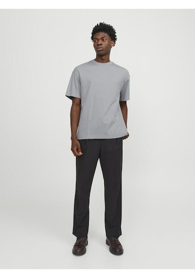 Jack & Jones Erkek Bisiklet Yaka Loose Fit Gri T-shirt - 12254412