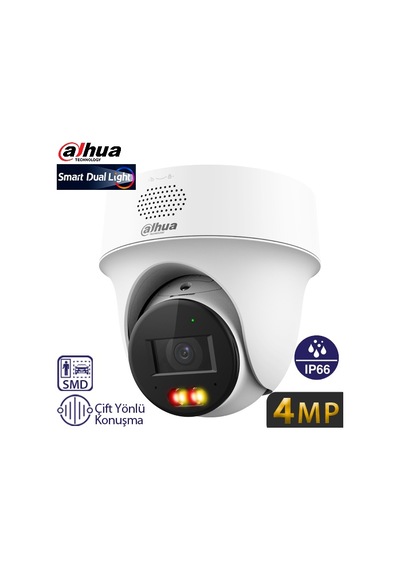 Dahua Ipc-pt1439h-s-pv-0280b 4mp 2.8mm Dual Lıght Pan-tılt Ip Dome Kamera 30mt