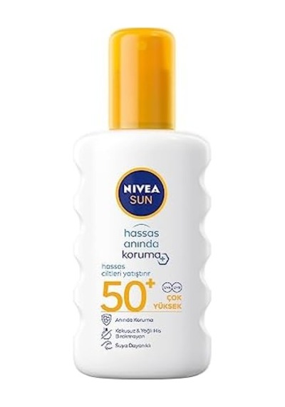 Sun Spf50 Anında Güneş Koruyucu Sprey 200ml, Hassas Ciltler İçin Yatıştırıcı, Uva Uvb Koruması