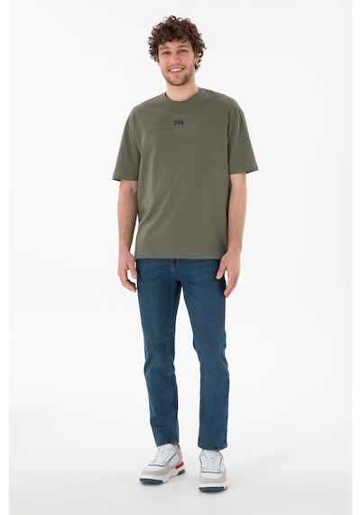 U.S. Polo Assn. Erkek Comfort Fit Bisiklet Yaka Haki Tişört 50306017-VR111