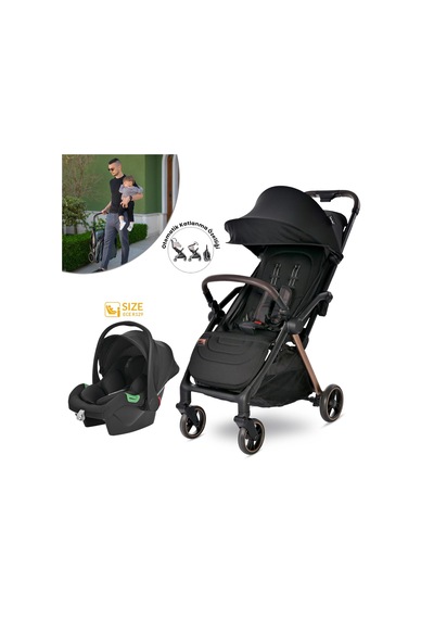 Lorelli Loret Otomatik Katlanan Kabin Boy & Travel Set Bebek Arabası - Black