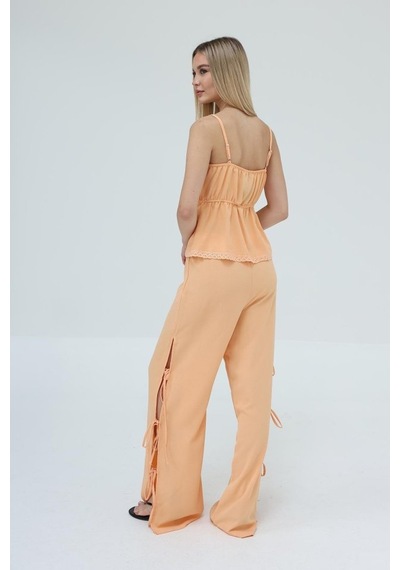 Etiler Collection Fiyonklu Bluz Takım - Kavuniçi Kavuniçi