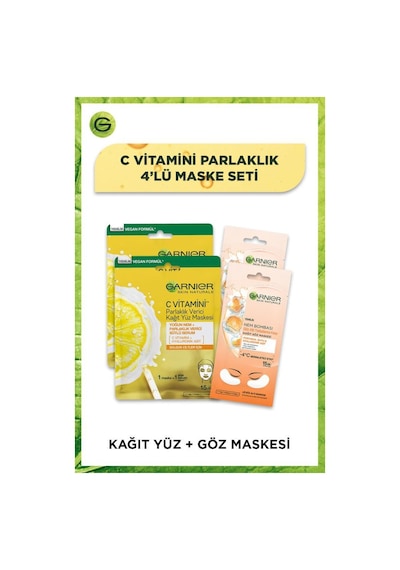 Garnier C Vitamini Parlaklık verici Yüz Maskesi & Göz Altı Torbalarına Ka