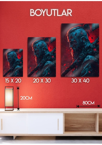 Ragnar Lodbrok, Vikings Dizi Film Posterleri - Parlak Metal Baskı Tablo