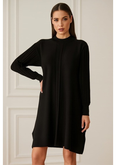 Onno Style Women Triko Tunik Kazak Siyah