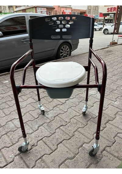 Katlanır Tekerlekli Klozet Yükseltici Tuvalet Sandalyesi