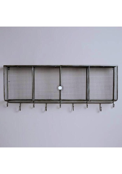 Wessdizayn 9 Kancalı Metal Duvar Askılığı 4 Gözlü Antre Duvar Rafı Wd-209 Siyah