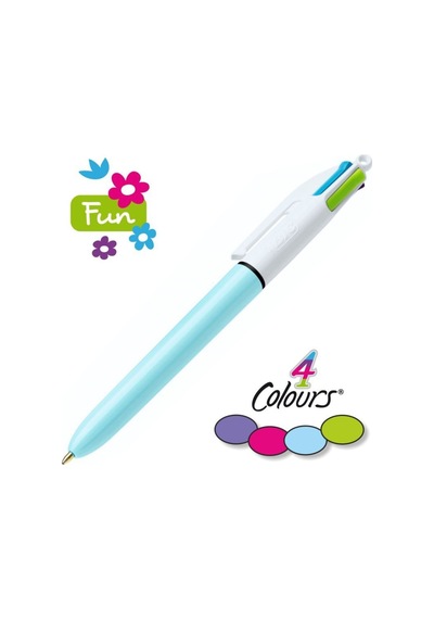 4 Colours Fun Tükenmez Kalem Turkuaz Renkli