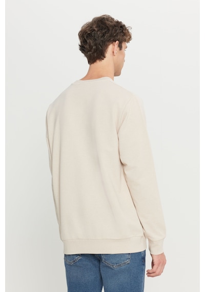 AC&Co / Altınyıldız Classics Erkek Bej 2 İplik Pamuklu Standart Fit Normal Kesim Bisiklet Yaka Sweatshirt Bej