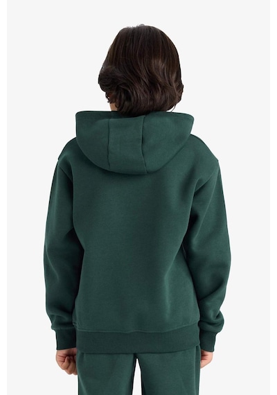 Defacto Kapüşonlu Baskılı İçi Yumuşak Tüylü Sweatshirt Erkek Çocuk E9596A825AU Yeşil