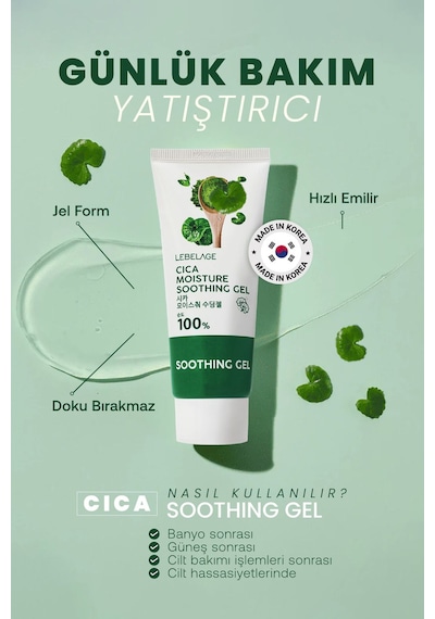 Lebelage Cica Kompleksi İçeren Yatıştırıcı Bakım Jeli Lebelage Cica Moisture Soothing Gel 100 ML Lebelage Cica Kompleksi İçeren Yatıştırıcı Bakım Jeli Lebelage Cica Moisture Soothing Gel 100 ML