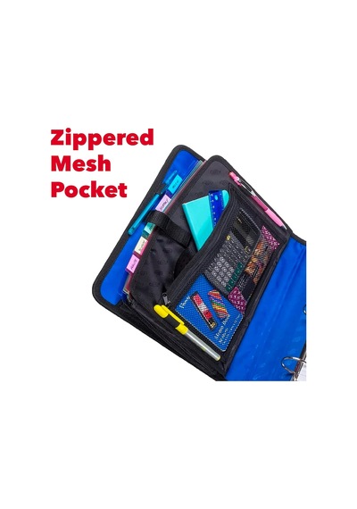 Case-it The Open Tab Velcro Açılış Bağlayıcı - 5 İnç O-halkalar - 5 Renkli Sekme Genişleyen Dosya Klasörü - Çoklu Cepler - 400 Yaprak Kapasitesi - Mavi S-826-a