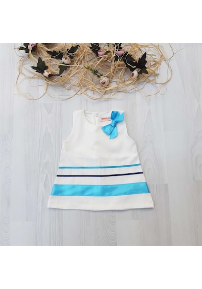 ikokokids Beyaz Kız Bebek Denizci Elbise