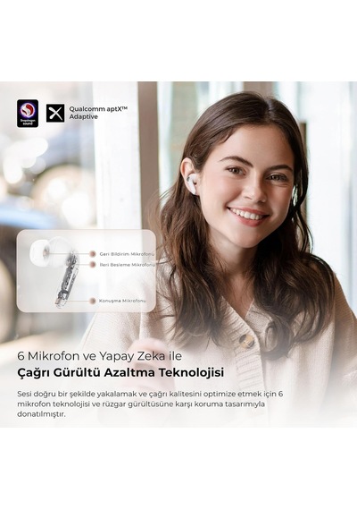 Air4 Pro Anc Aptx Tws Kablosuz Bluetooth Kulaklık Beyaz
