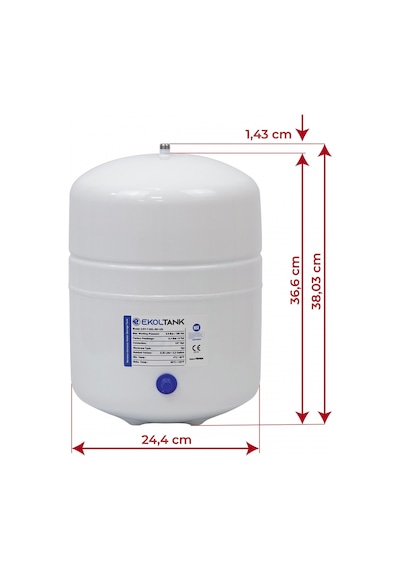 Nsf Onaylı 2.2 Galon 8 Litre Tank Arıtma Tankı -