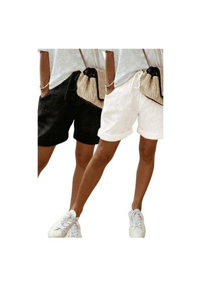 Cool Tarz Kadın 2li Set Siyah Beyaz Beli Lastikli Cepli Rahat Kesim Yazlık Şort Beyaz - Siyah Beyaz - Siyah Cool Tarz Kadın 2li Set Siyah Beyaz Beli Lastikli Cepli Rahat Kesim Yazlık Şort Beyaz - Siyah Beyaz - Siyah
