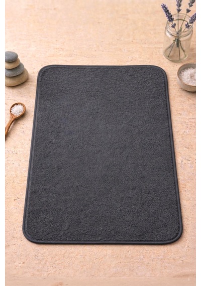 Kaymaz Tabanlı Yumuşak Banyo Paspası Halısı 40x60 Cm Gri