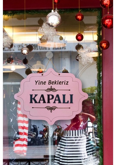 Ahşap Dekoratif Kesim Açık-kapalı Yazısı - Pembe