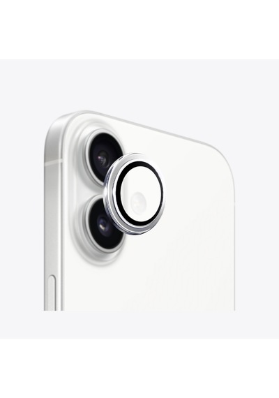Safeus Safir Temperli Kamera Lens Koruyucu Apple Uyumlu iPhone 16 Plus Ve İle Beyaz