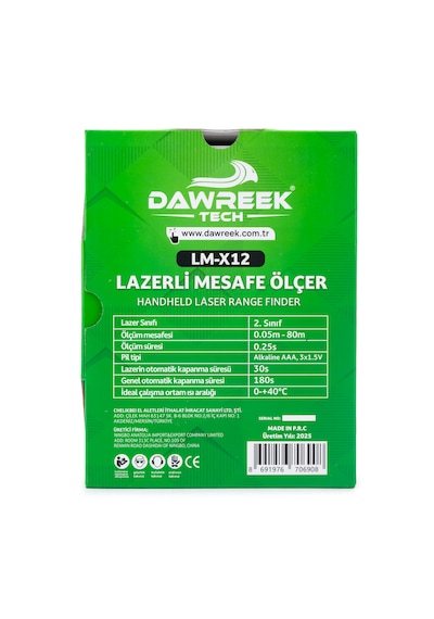 Dawreek Mesafe Ölçer E40 Green 80 Metre Dijital El Tipi Mesafe Ölçüm Cihazı
