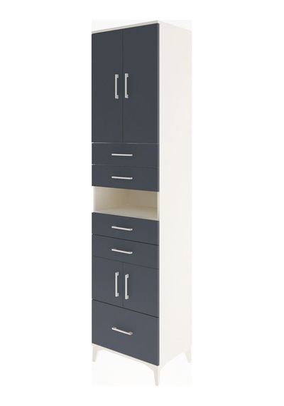 Hyperion Dolap 4 Raflı 5 Çekmeceli 4 Kapaklı 60x44x243 Aytaşı-antrasit Aytası