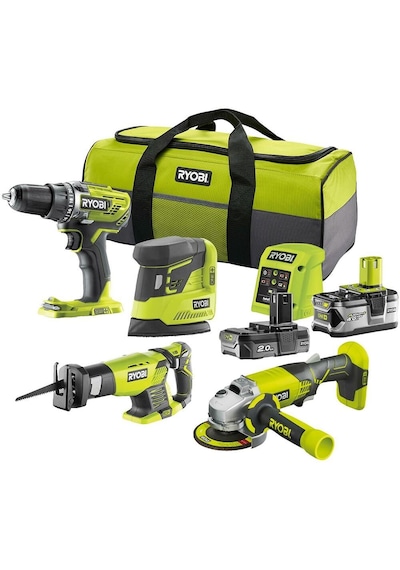 Ryobi R18ck4e-242s One+ 4'lü Kombo Kit R18dd3+r18ag+r18ps+rrs1801 + 1x4.0ah+1x2.0ah + Şarj Cihazı 5133004757