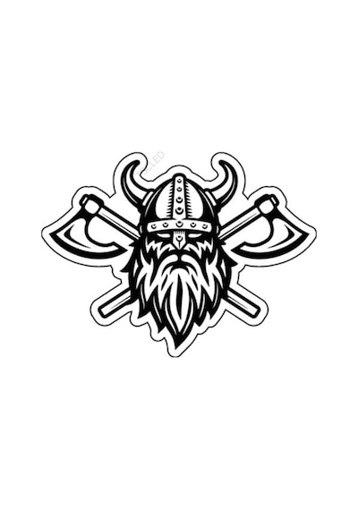 Sakallı Savaşçı Viking Araba Sticker Yapıştırması