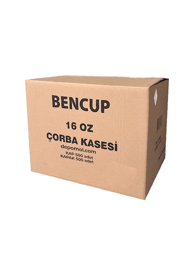 Bencup Karton Çorba Kase + Kapak 16 Oz Koli 500'lü