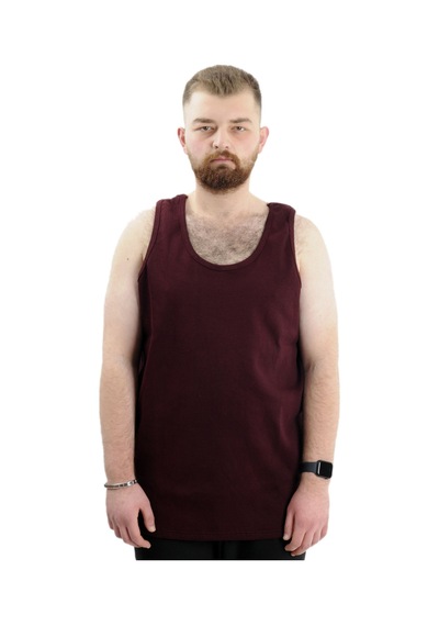 Mode Xl Büyük Beden Erkek Kolsuz Atlet 6341 Mürdüm