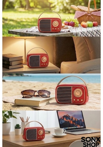 Sonx Nostaljik Bluetooth - Fm Radyo, Usb Bluetooth Kablosuz Hoparlör