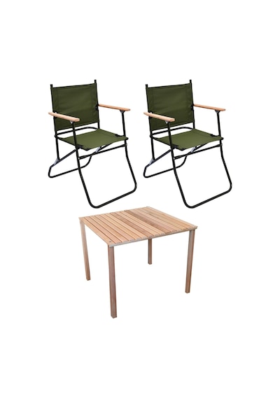 2 Adet 120 Kg Kapasiteli Katlanır Kamp Sandalyesi Ve 60 X 60 Kamp Masası-2-as-6060 Çok Renkli