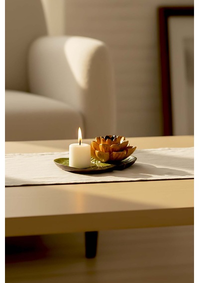 Sarı Lotus Çiçeği Dekoratif Tabak