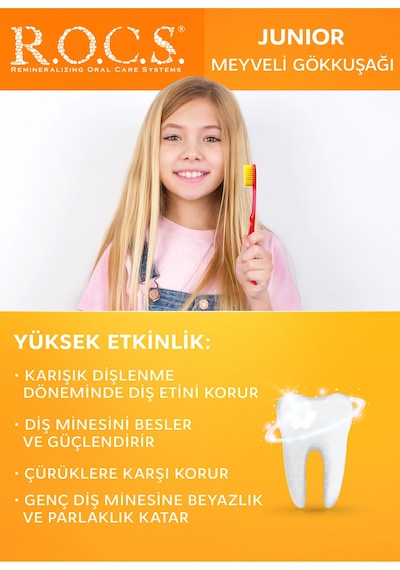 Rocs Junior 6-12 Yaş Meyveli Gökkuşağı Diş Macunu 60 Ml