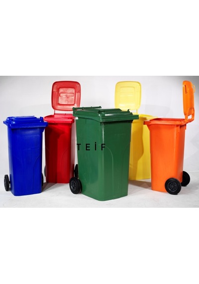 Safell Çöp Konteyneri 120 Lt Isıya Dayanıklı Konteyner Kırmızı