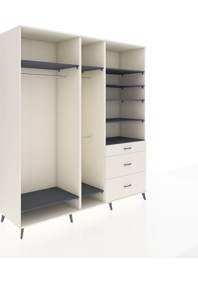 Kronos Dolap 9 Raflı 3 Çekmeceli 3 Askılı 220x59x243 Aytaşı-antrasit/aytaşı Antrasıt/aytası - Aytası Kronos Dolap 9 Raflı 3 Çekmeceli 3 Askılı 220x59x243 Aytaşı-antrasit/aytaşı Antrasıt/aytası - Aytası