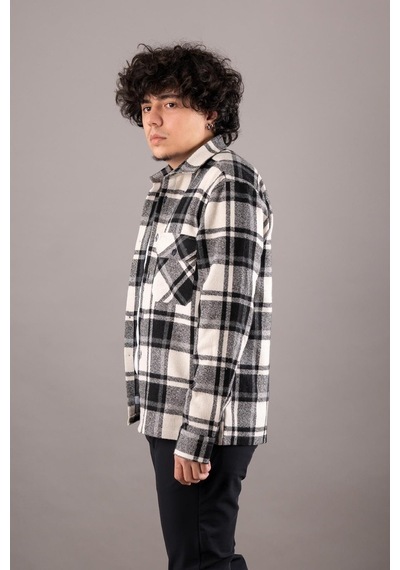 Bican Çift Cepli Oversize Erkek Oduncu Gömlek (513379186)