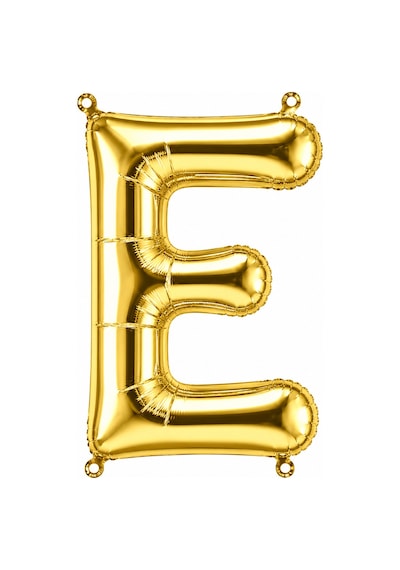 E Harfi Folyo Balon Altın Rengi 36 Cm