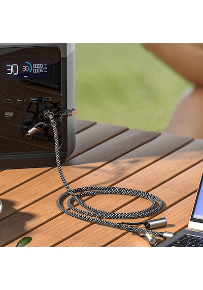 Lenyes LC112 240 W 6in1 Çoklu Şarj Kablolu Fener Ve Çakmaklık Özellikli Kablo 1 M