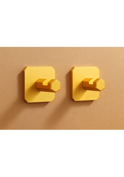 2 Adet Premium Gold Alüminyum Banyo Mutfak Havlu Bornoz Askısı Yapışkanlı Altın