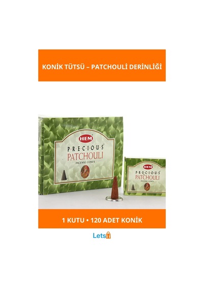 Precious Patchouli Aromalı Konik Tütsü 1 Kutu 12 Paket 120 Adet