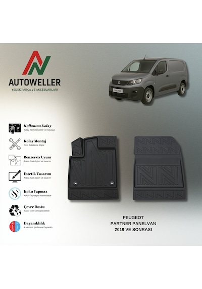Peugeot Partner Panelvan 2019 Sonrası Uyumlu Havuzlu Oto Paspas