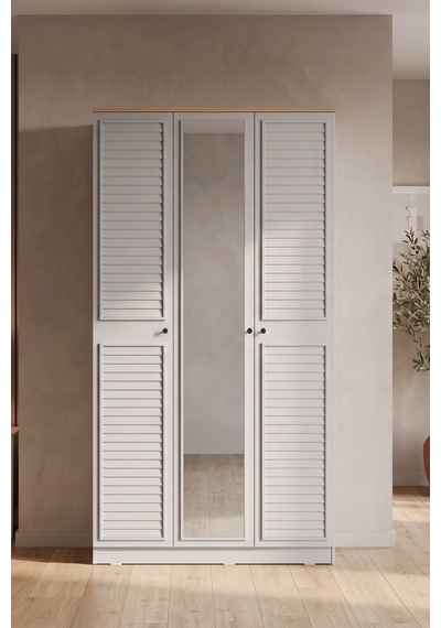 Taiga 3 Kapaklı Gardırop Y:209 G:103 D:52 / Buz Gri