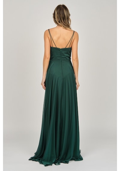 Şeref Vural Kadın Askılı Şifon Abiye Elbise 5437817 Nefti Nefti