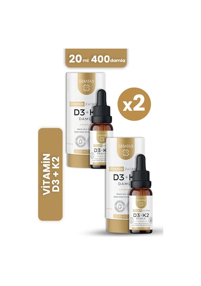 Erbatab D3 K2 Damla 2'li Set
